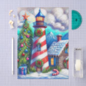 Kerstvuurtoren Nautische Bergen Decoupage Tissuepapier (Craft)