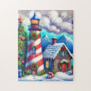 Kerstvuurtoren Nautische Kustberg Legpuzzel