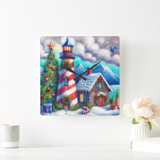 Kerstvuurtoren Nautische Kustberg Vierkante Klok (Huis)