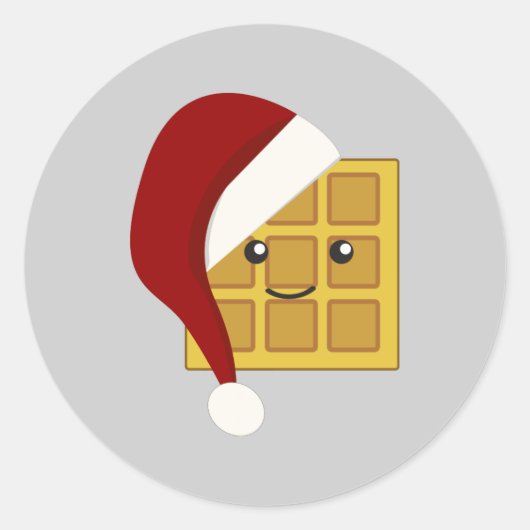 kerstwafel ronde sticker (Voorkant)