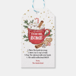 Kerstwarme cacao Bomb Label Chocolade Bomb Label Cadeaulabel