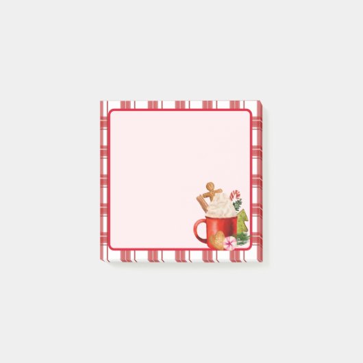 Kerstwarme cacao Cookie Candy Cane Red Pset Post-it® Notes (Voorkant)