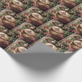 Kerstwarme cacao met boomontwerp cadeaupapier (Hoek)