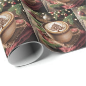 Kerstwarme cacao met boomontwerp cadeaupapier (Rol Hoek)