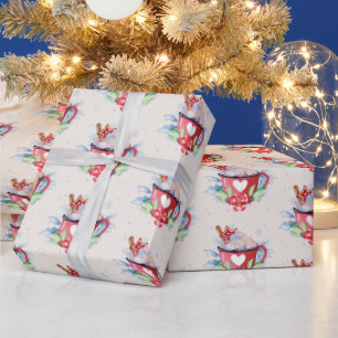 Kerstwarme chocolade en koekjes cadeaupapier