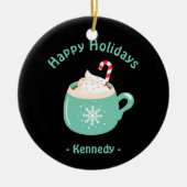Kerstwarme chocolade keramisch ornament (Voorkant)