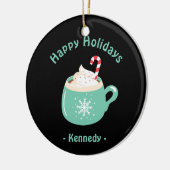 Kerstwarme chocolade keramisch ornament (Links)