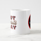 kerstwarme chocolade met feestjes monogram extra grote beker (Voorkant)