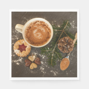 Kerstwarme chocolade servet