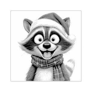 Kerstwasbeer Rubberstempel
