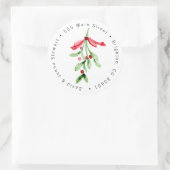 kerstWaterverf Mistletoe-adreslabel Ronde Sticker (Tas)