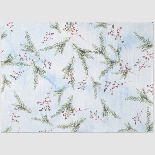 kerstWaterverf Papieren II Design 9 Tissuepapier (Voorkant)