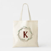 kerstWaterverf Rustic Wreath Tote Bag (Achterkant)