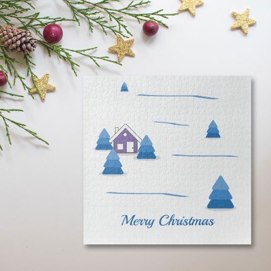 kerstWaterverf Snowy Landschap Puzzle Legpuzzel