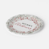 kerstWaterverf Wreath Papieren Bordje (Gekanteld)