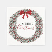 kerstWaterverf Wreath Servet (Voorkant)