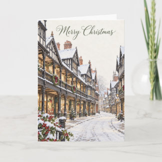 Kerstwatervlek van Chester Rows Feestdagen Kaart