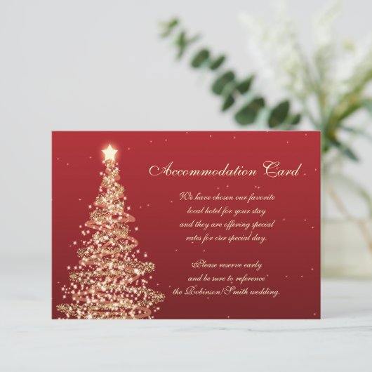 Kerstweddenschap Rijrichting Rood goud Kaart (Staand voorkant)