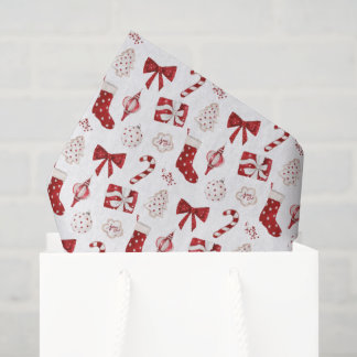 Kerstweefselpapier Rood Lint Kerstcadeau Verpakkin Tissuepapier