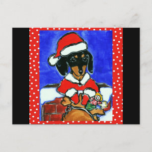 Kerstween Dachshund Feestdagenkaart