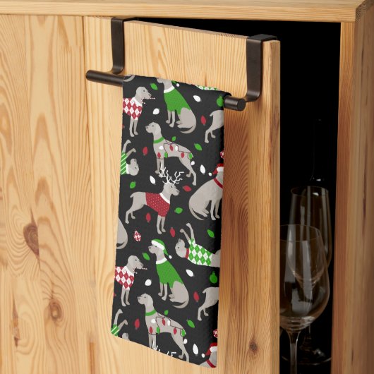 kerstweimaraner Dog Theedoek (Derde Gevouwen)