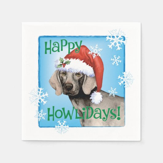Kerstweimaraner Napkins Servet (Voorkant)