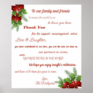 Kerstwelkomstfamilie en vriendschapsreceptie poster