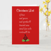 Kerstwens - een grappig kerstgedicht kaart (Gele Bloem)