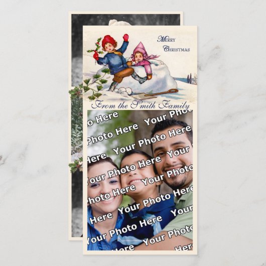 kerstwens feestdagenkaart (Voorkant / Achterkant)