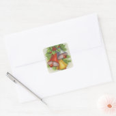 Kerstwens Jingle Bells Vierkante Sticker (Envelop)