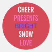 Kerstwens Kerstfeest Feestje Stickers (Voorkant)