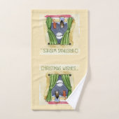 Kerstwens Kute Child & Kitty Cat Xmas Bad Handdoek (Handdoek)