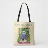 Kerstwens Kute Child & Kitty Cat Xmas Draagtas (Voorkant)