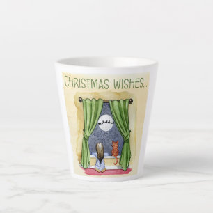 Kerstwens Kute Child & Kitty Cat Xmas Latte Mok