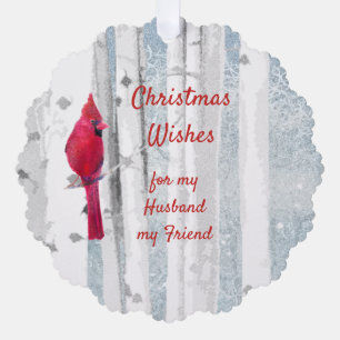 Kerstwens Rood Kardinaal-vriend Ornament Kaart