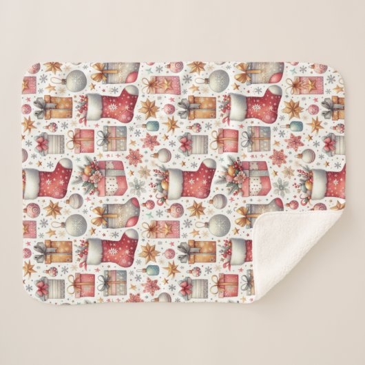 kerstwens sherpa deken (Voorkant (horizontaal))