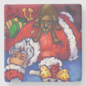 kerstwens stenen onderzetter (Voorkant)