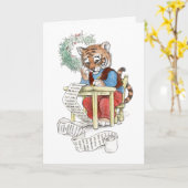Kerstwens Tijger Kaart (Gele Bloem)