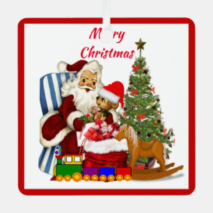 Kerstwens Vintage Retro Sinterklaas Metalen Ornament