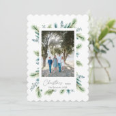 Kerstwensen Boho Spruce en Fir Feestdagenkaart (Staand voorkant)