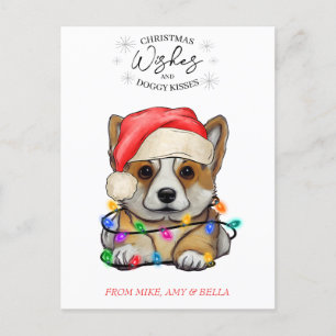 kerstwensen Dog Puppy Kisses Cute Pet Aangepast Briefkaart