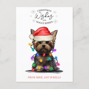 kerstwensen Dog Puppy Kisses Cute Pet Aangepast Briefkaart