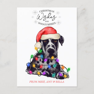 kerstwensen Dog Puppy Kisses Cute Pet Aangepast Briefkaart