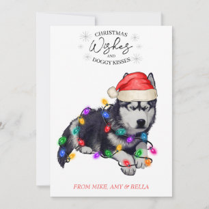 kerstwensen Dog Puppy Kisses Cute Pet Aangepast Feestdagenkaart