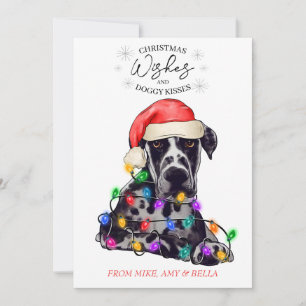 kerstwensen Dog Puppy Kisses Cute Pet Aangepast Feestdagenkaart