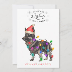 kerstwensen Dog Puppy Kisses Cute Pet Aangepast Feestdagenkaart