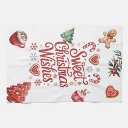 Kerstwensen Keukenhanddoek