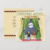 Kerstwensen Kind & Katje Kerstfeest Kaart (Voorkant / Achterkant)