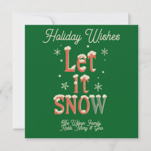 Kerstwensen Laat het Sneeuwen Plat Kerstkaart