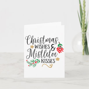 Kerstwensen Mistletoe Kisses Kerst Shirten Kaart